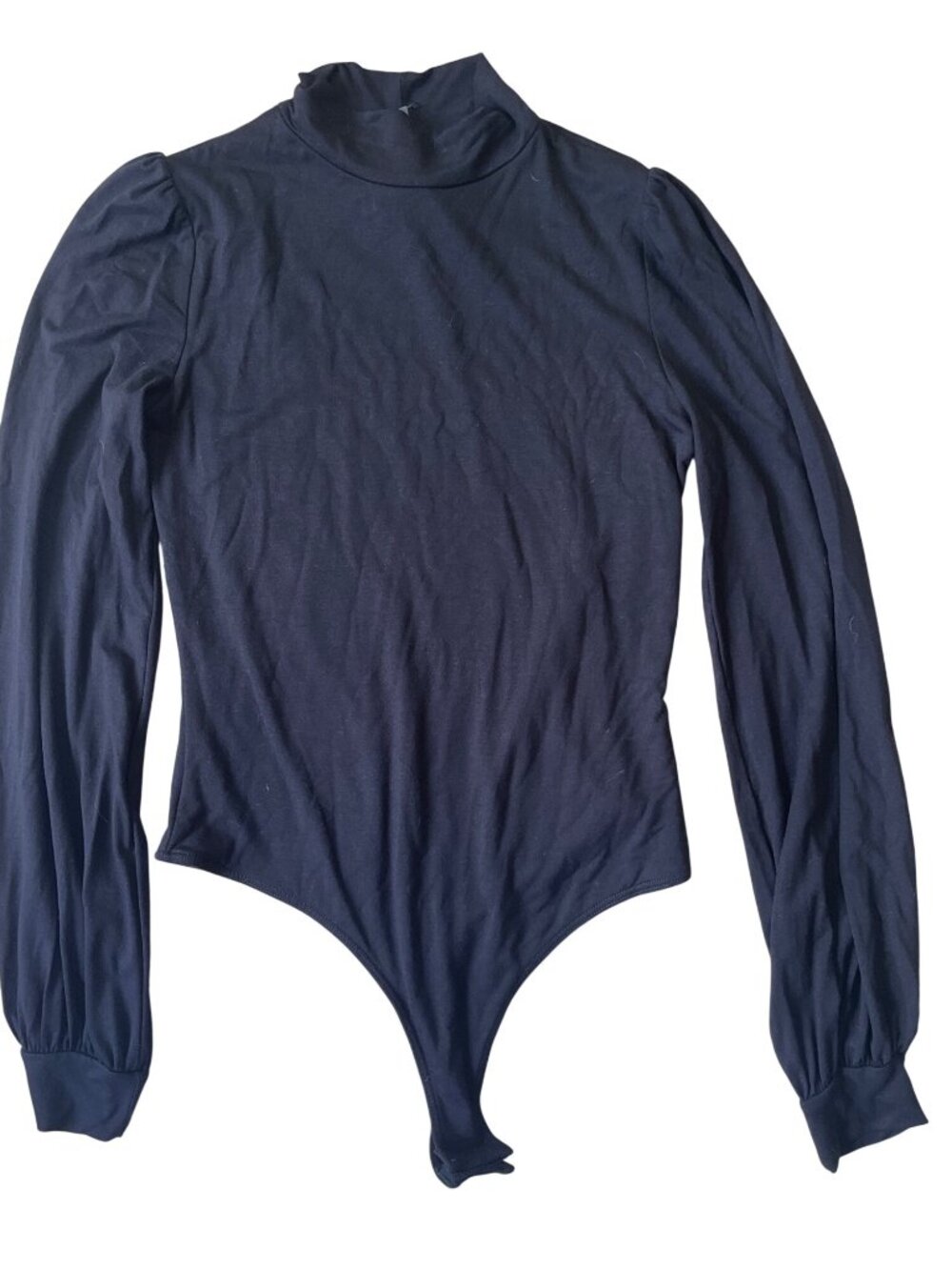 Lulus Bodysuit Womens Medium NWT Mock Neck Long Sleeve Puff Sleeve Minimalist